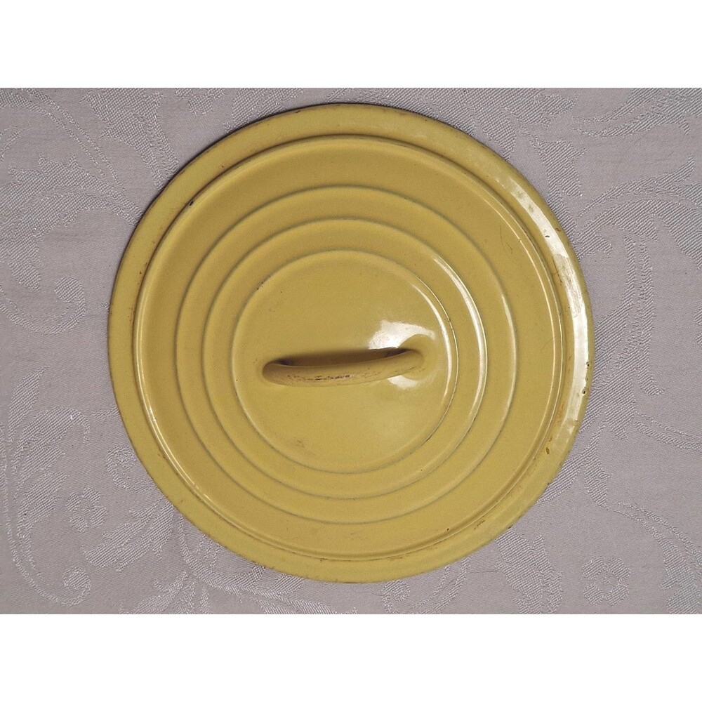 Cast Iron Pot  Lid Belgium 6 Yellow